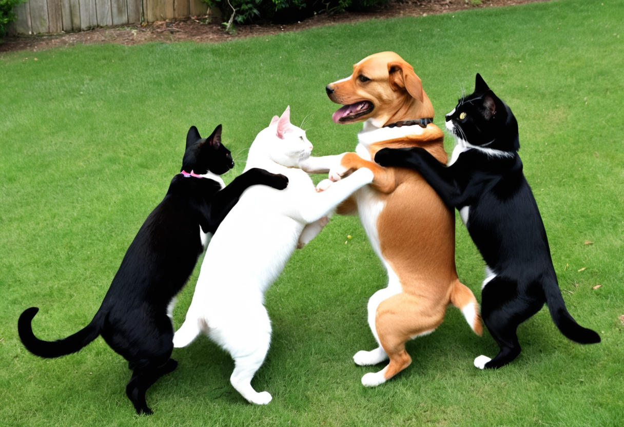 00007-2226050177-Photo of Cats and Dog forming a Conga Line, paws on hips _BREAK_Photo of Dogs and cat forming a Conga Line, , paws on hips.png